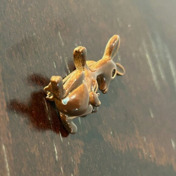 Vintage Pin Brooch Brown Mom & Joey Kangaroo Australia - Picture 3 of 3